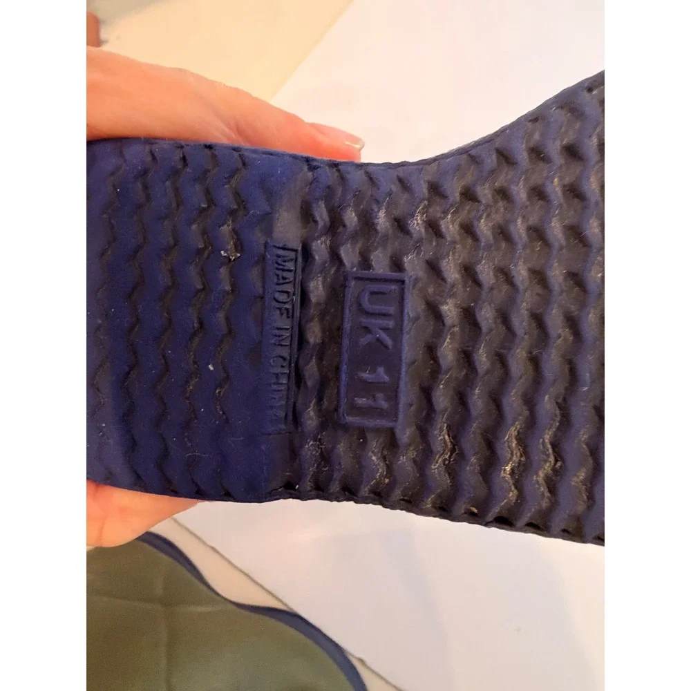 Hunter Kids First‎ Classic Rain Boots Olive Green Navy Blue UK 11 US 12